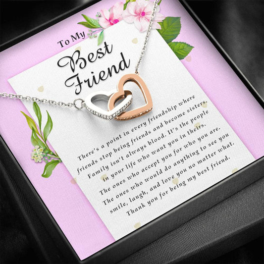 Interlocking Heart Necklace, To My Best Friend