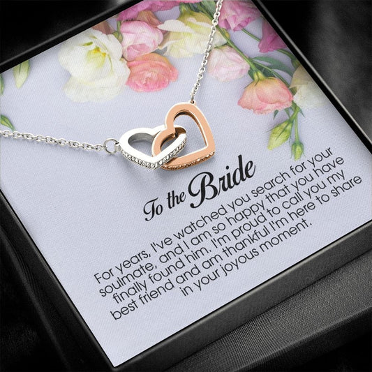 To The Bride Gift, Interlocking Heart Necklace