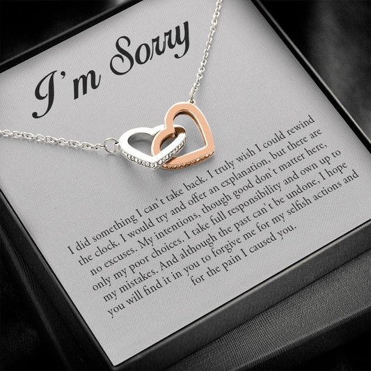 I'm Sorry, Interlocking Heart Necklace