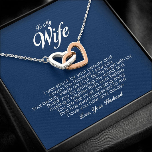 To My Wife, Interlocking Heart Necklace