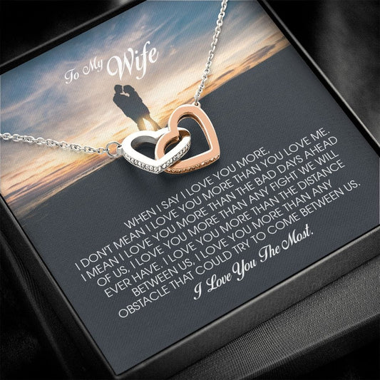 To My Wife, Interlocking Heart Necklace