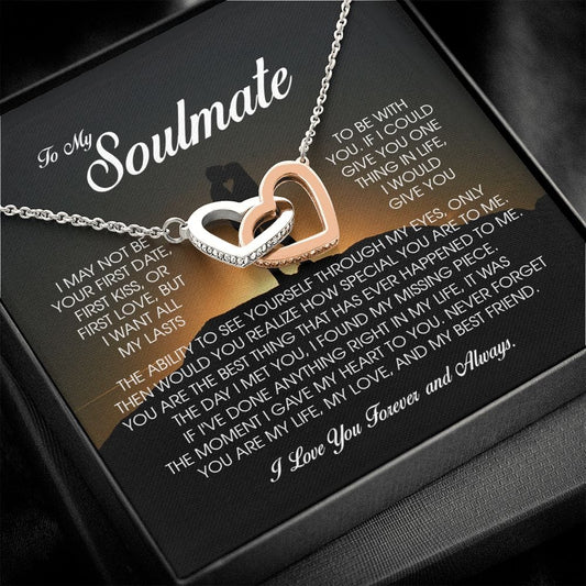 To My Soulmate, Interlocking Heart Necklace