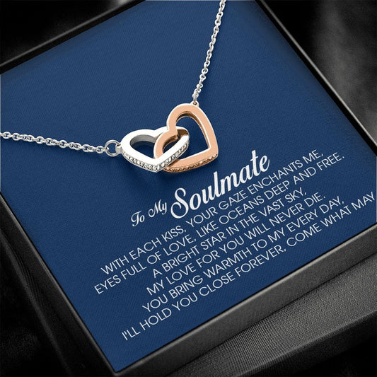 To My Soulmate, Interlocking Heart Necklace