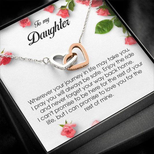To My Daughter, Interlocking Heart Necklace