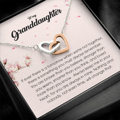 To My Granddaughter "Always Keep Me In Your Heart" Interlocking Heart Necklace