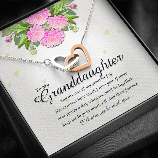 Interlocking Heart Necklace, Granddaughter Gift