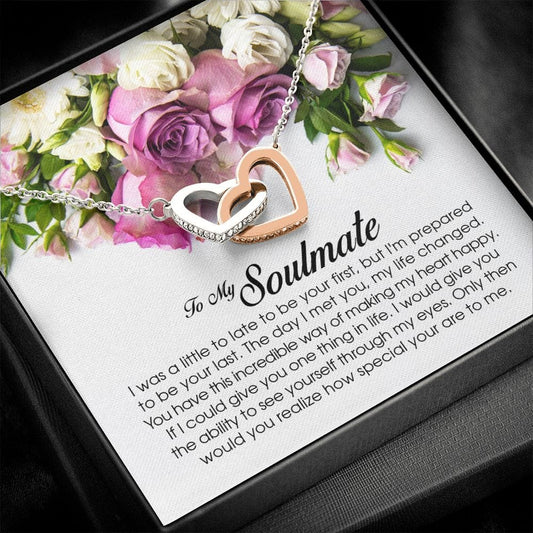 To My Soulmate, Interlocking Heart Necklace