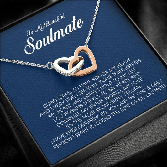 To My Soulmate, Interlocking Heart Necklace