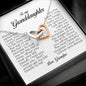 To My Granddaughter, Interlocking Heart Necklace, Gift from Grandpa