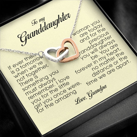 Granddaughter Gift, Interlocking Heart Necklace, Gift from Grandpa