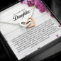 To My beautiful Daughter, Interlocking Heart Necklace