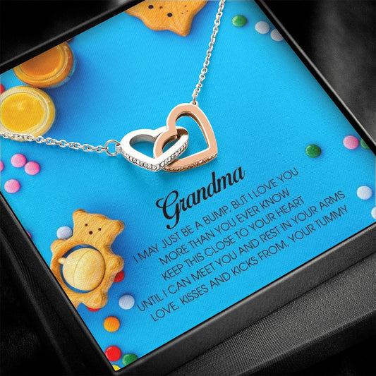 Soon to be Grandma Gift, Interlocking Heart Necklace