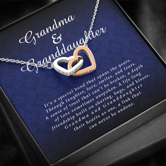 Grandma and Granddaughter Interlocking Heart Necklace