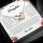 To My Daughter, Interlocking Heart Necklace, Gift from Dad