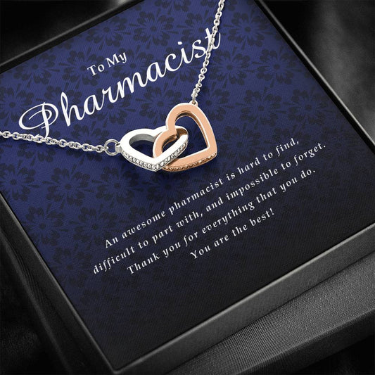 Interlocking Heart Necklace, Pharmacist Gift