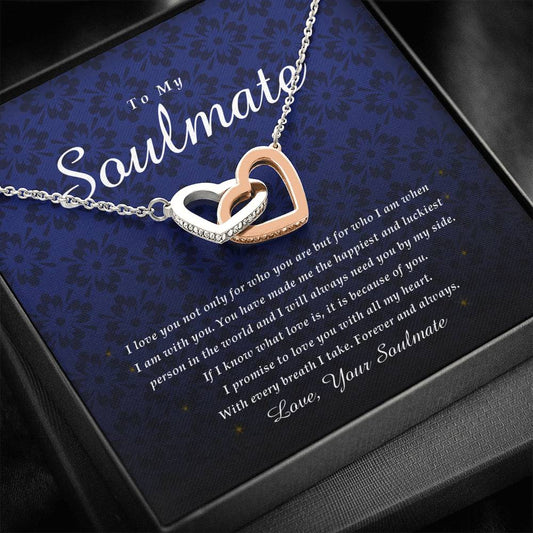 Interlocking Heart Necklace, To My Soulmate