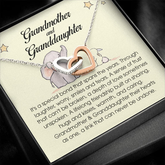 Granddaughter Gift, Interlocking Heart Necklace