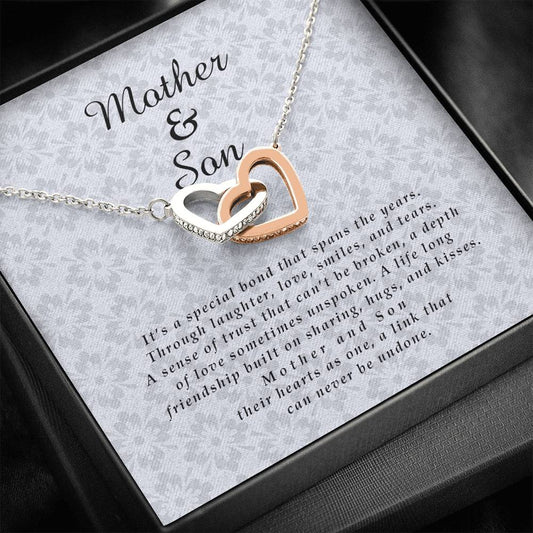 Interlocking Heart Necklace, Mother Gift