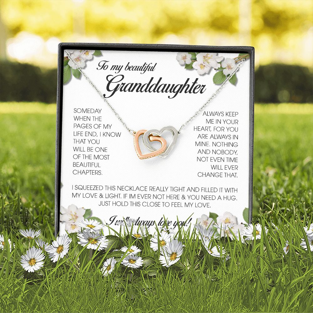 To My Beautiful Granddaughter, Interlocking Heart Necklace