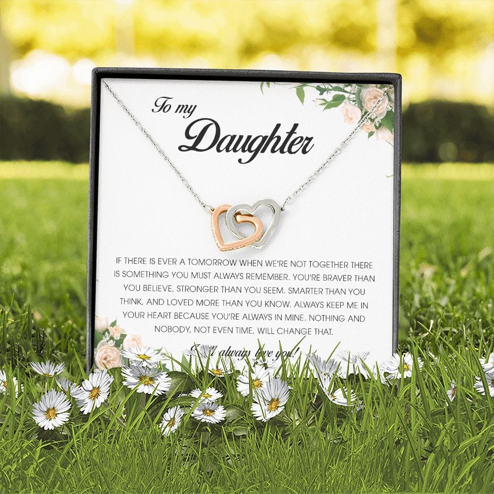 To My Daughter, Interlocking Heart Necklace