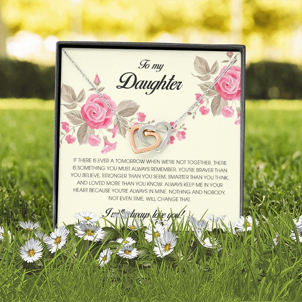 To My Daughter, Interlocking Heart Necklace