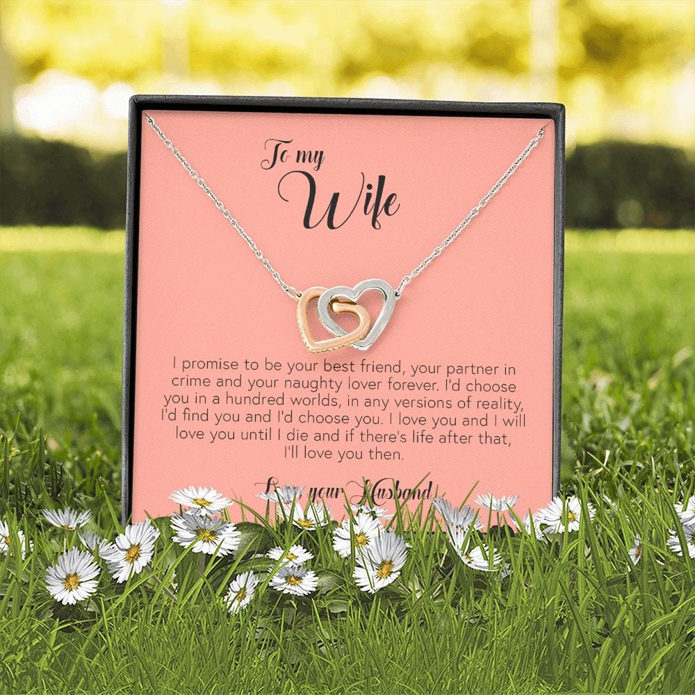 To My Wife, Interlocking Heart Necklace