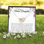To My Bonus Daughter, Interlocking Heart Necklace