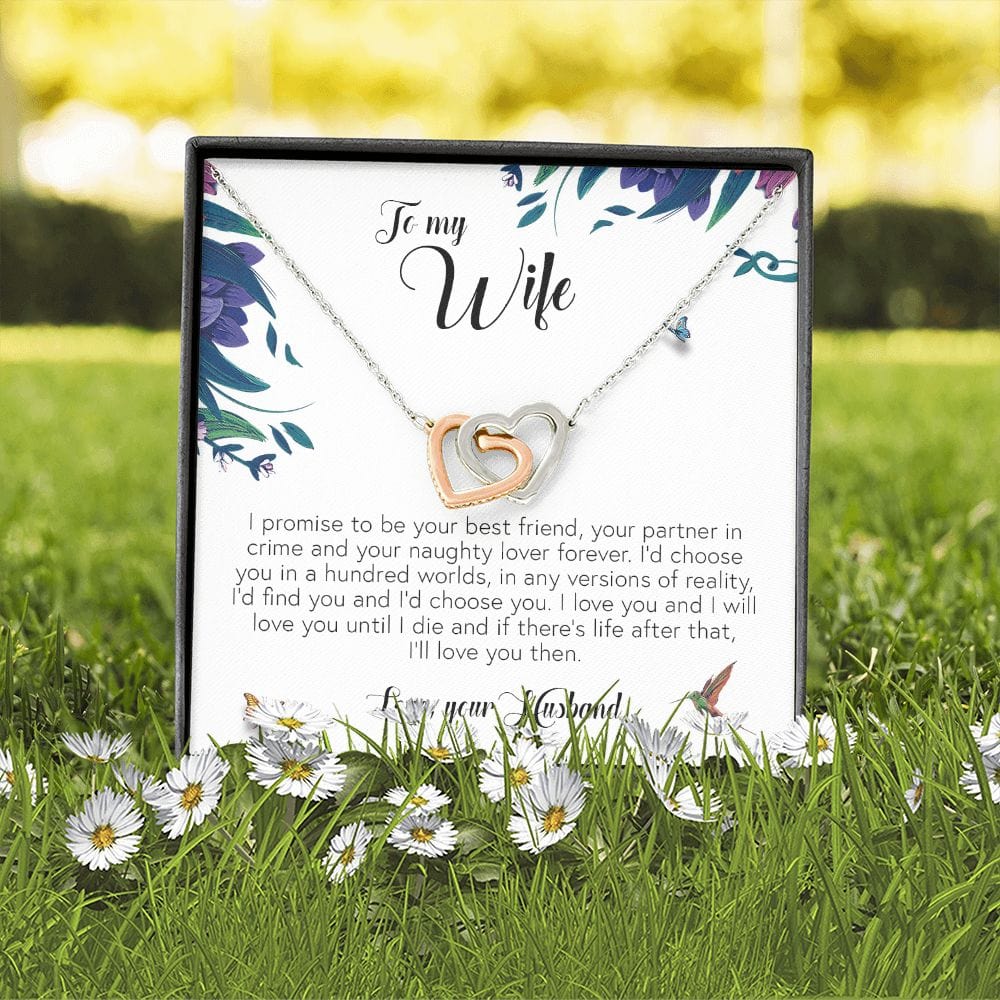 To My Wife, Interlocking Heart Necklace