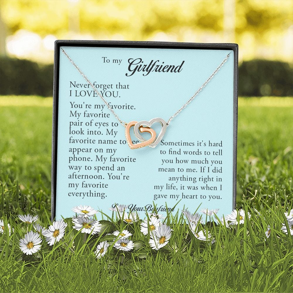 To My Girlfriend, Interlocking Heart Necklace