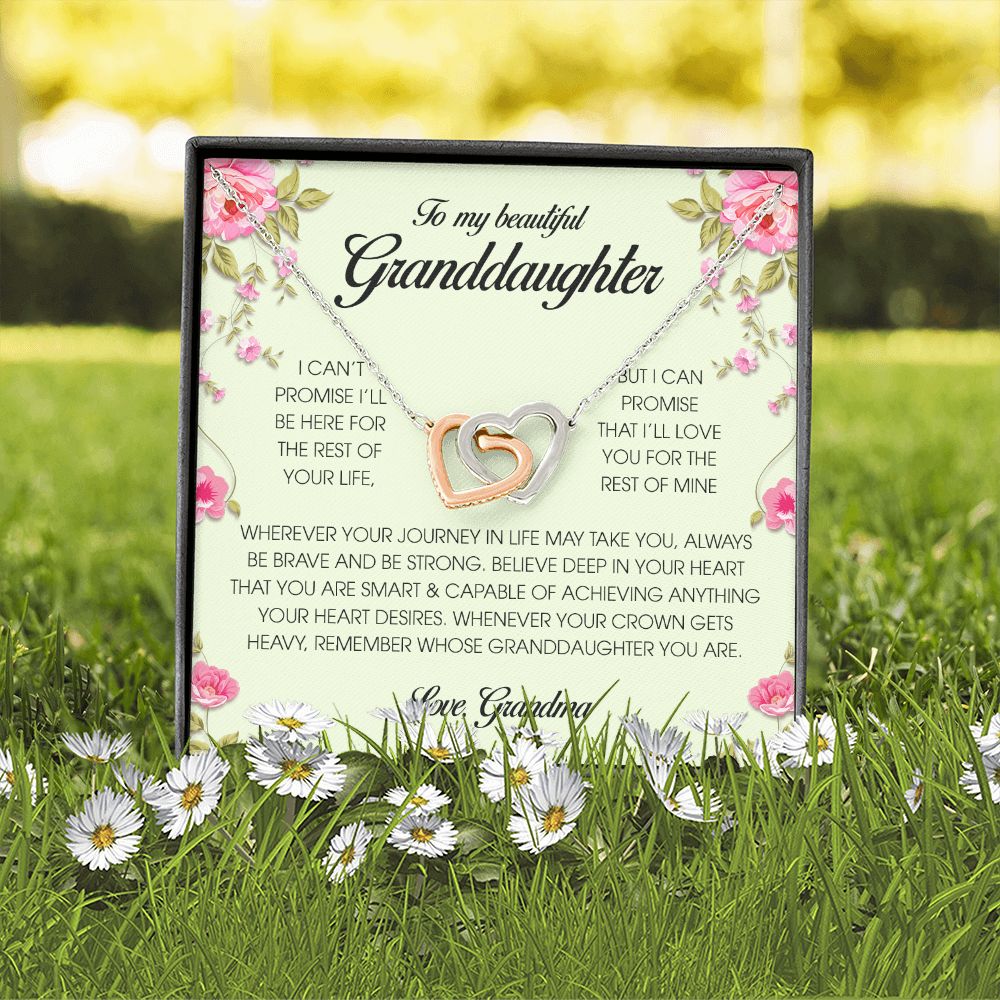 To My Beautiful Granddaughter, Interlocking Heart Necklace