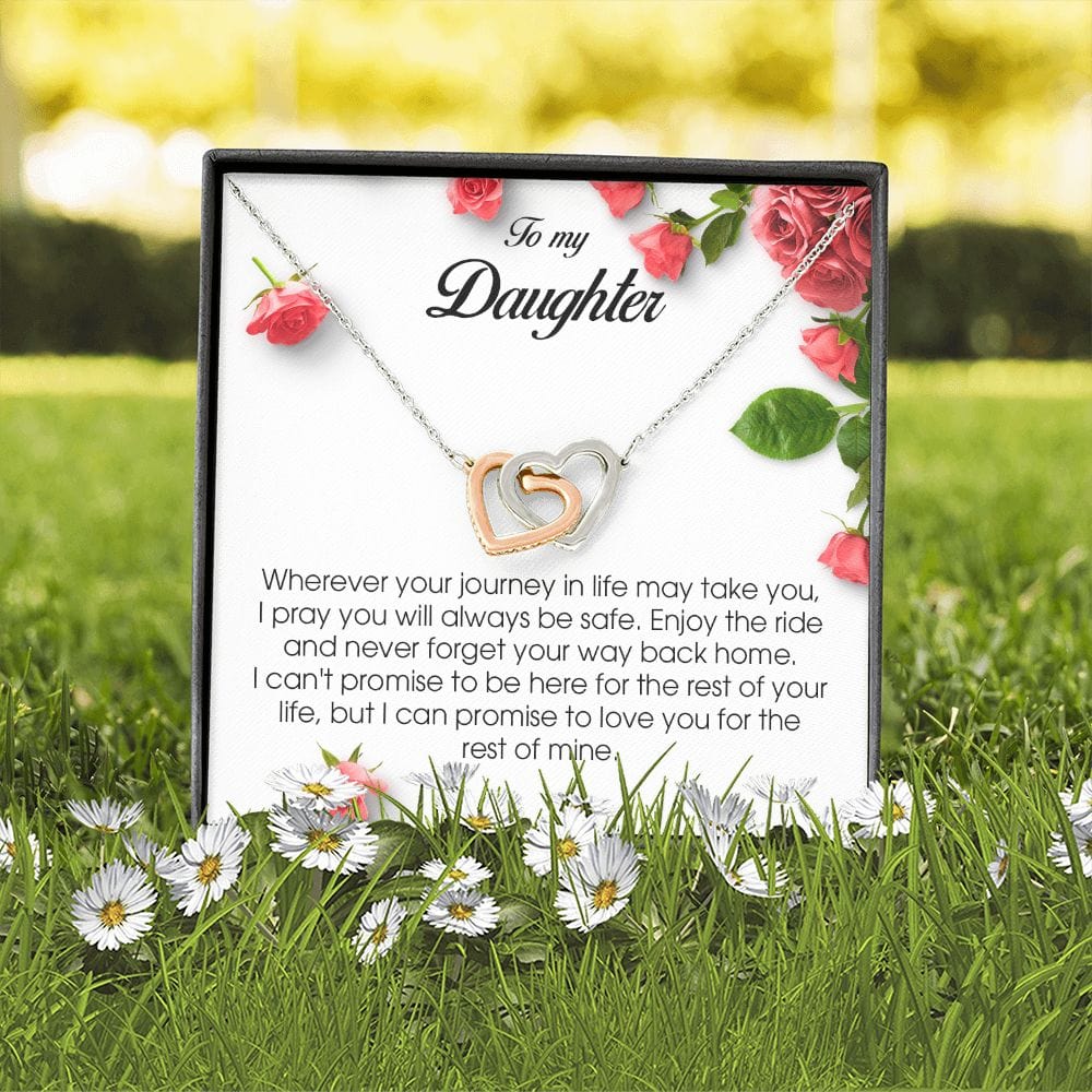 To My Daughter, Interlocking Heart Necklace