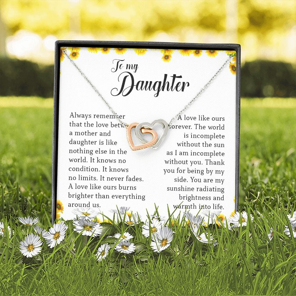 To My Daughter, Interlocking Heart Necklace