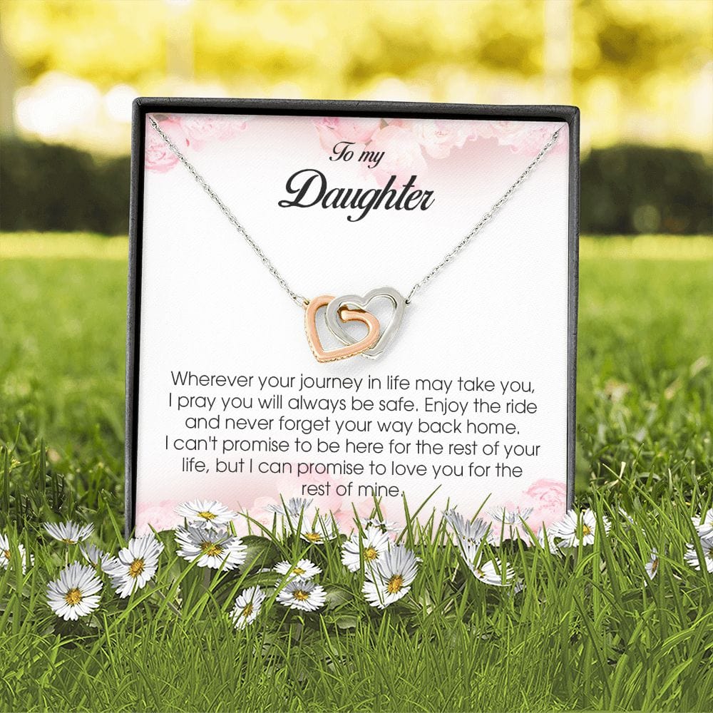 To My Daughter, Interlocking Heart Necklace