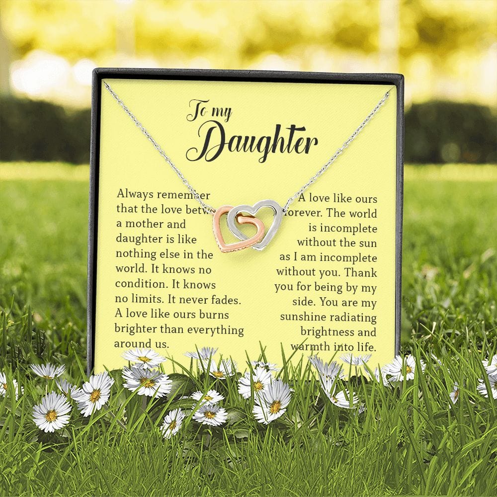 To My Daughter, Interlocking Heart Necklace