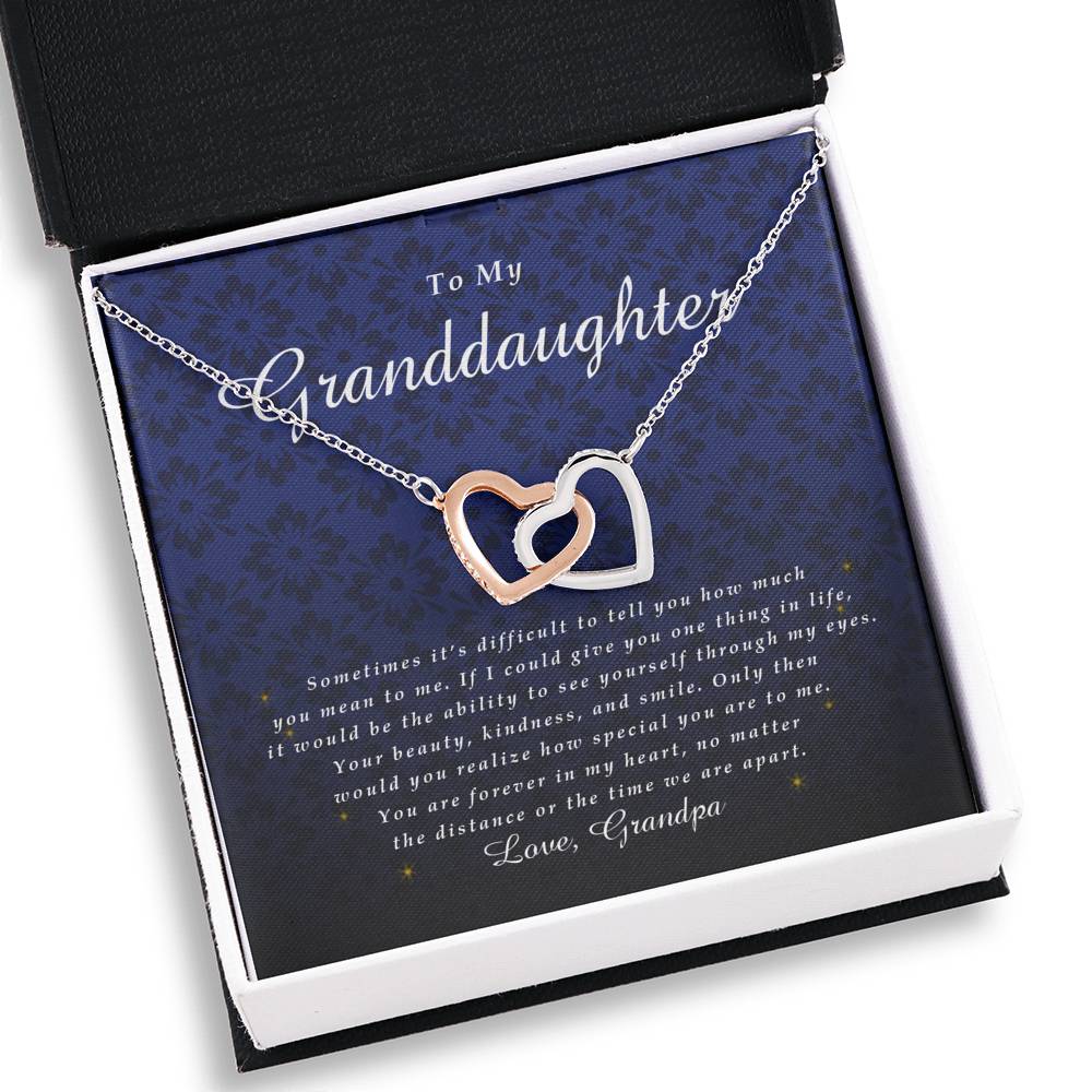 Interlocking Heart Necklace, Granddaughter Gift