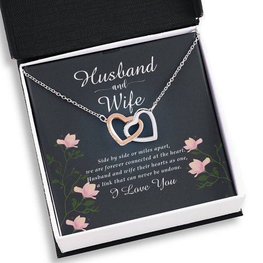 Husband to Wife Gift, Interlocking Heart Necklace