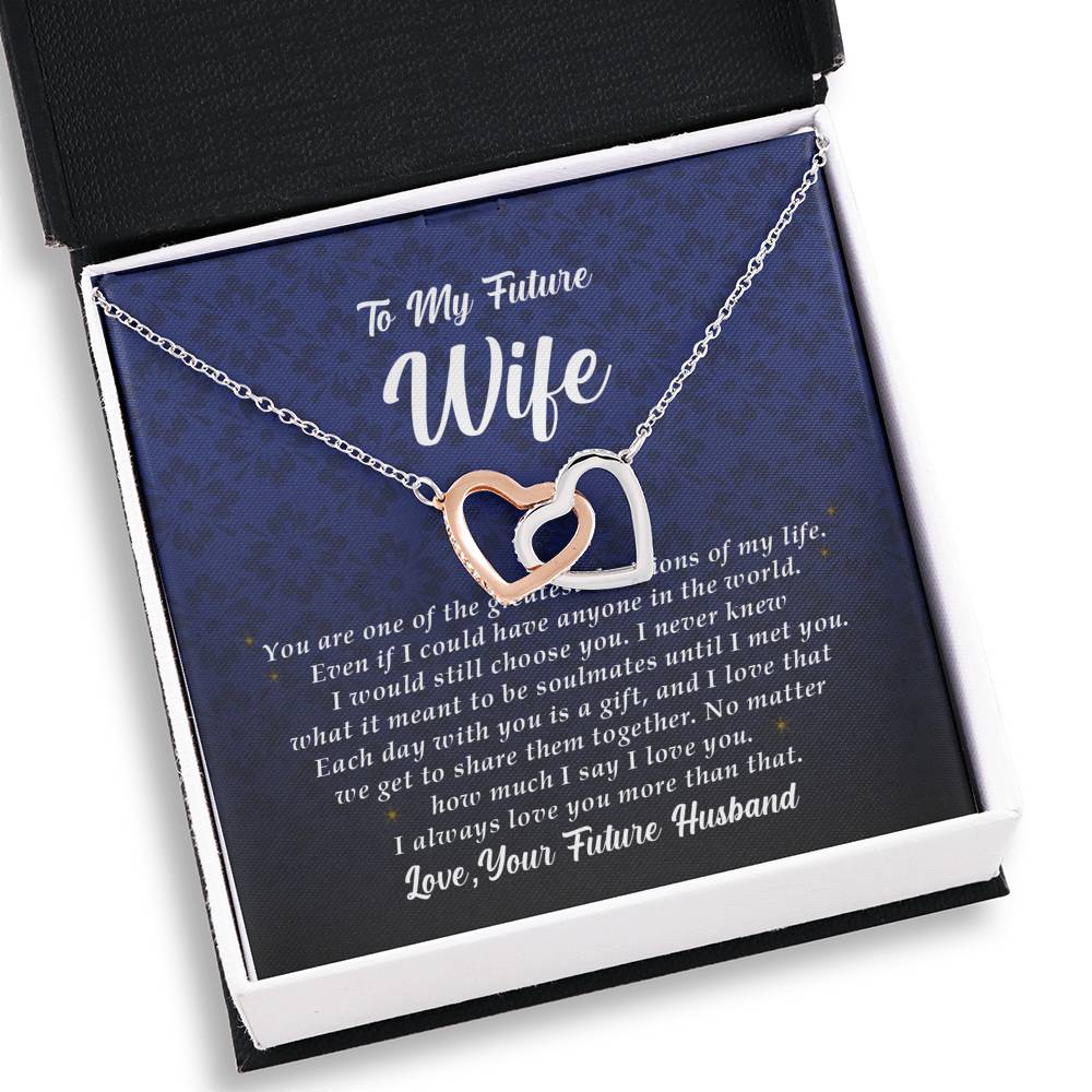 Interlocking Heart Necklace, Gift for Future Wife from Future Husband