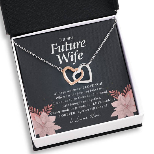 Future Wife Gift, Interlocking Heart Necklace