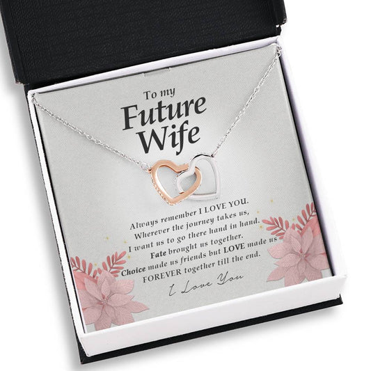 Future Wife Gift, Interlocking Heart Necklace