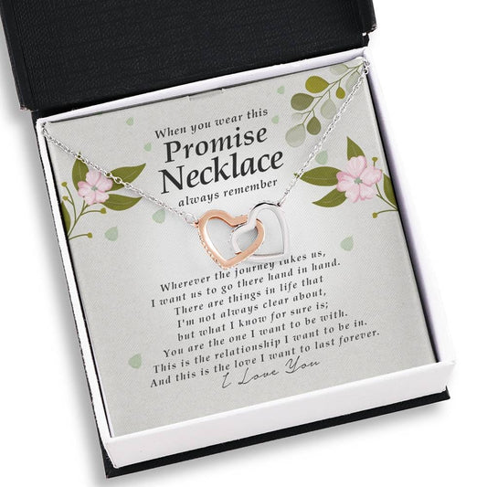 Interlocking Heart Necklace, Promise Necklace for Her