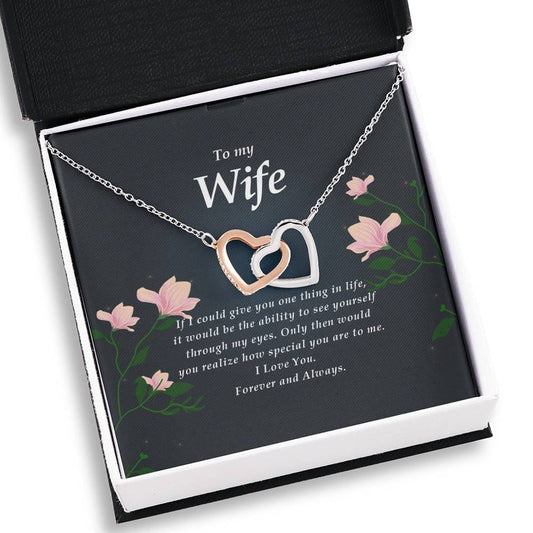 Wife Gift, Interlocking Heart Necklace