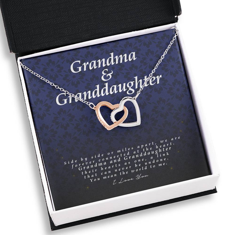 Interlocking Heart Necklace, Grandma and Granddaughter Gift