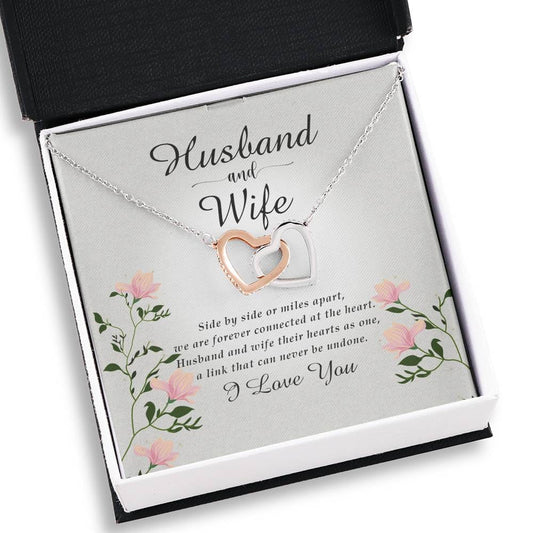 Husband to Wife Gift, Interlocking Heart Necklace