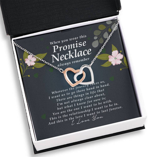 Interlocking Heart Necklace, Promise Necklace for Her
