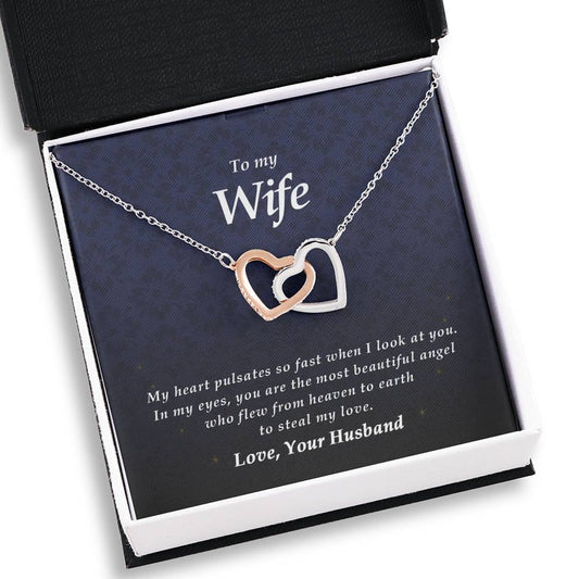 Wife Necklace, Interlocking Heart Necklace