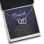 Interlocking Heart Necklace, Thank You Gift for Coach