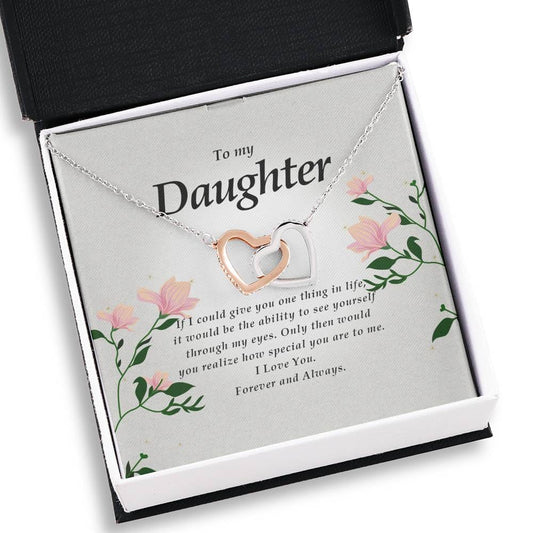 Daughter Gift, Interlocking Heart Necklace