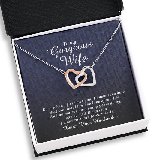 Wife Necklace, Interlocking Heart Necklace