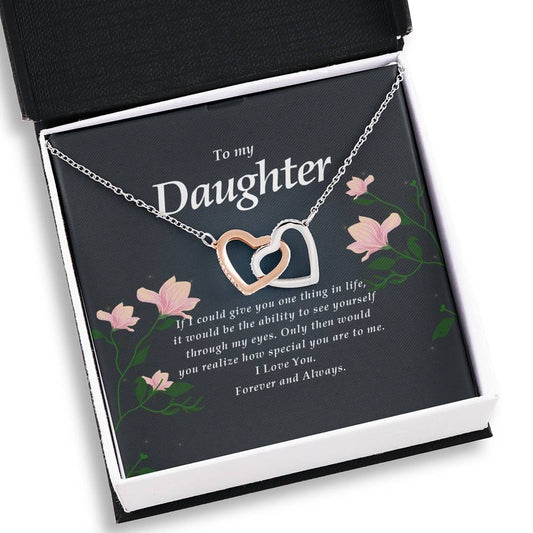Daughter Gift, Interlocking Heart Necklace