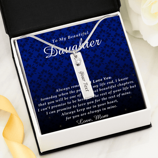 Birthstone Name Necklace | To My Beautiful Daughter